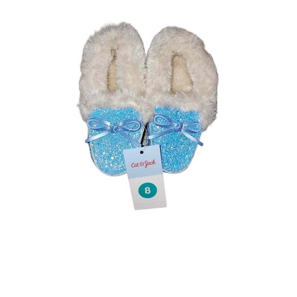 Cat & Jack Other - Cat & Jack Glitter Moccasins Slipper Shoes Size 8